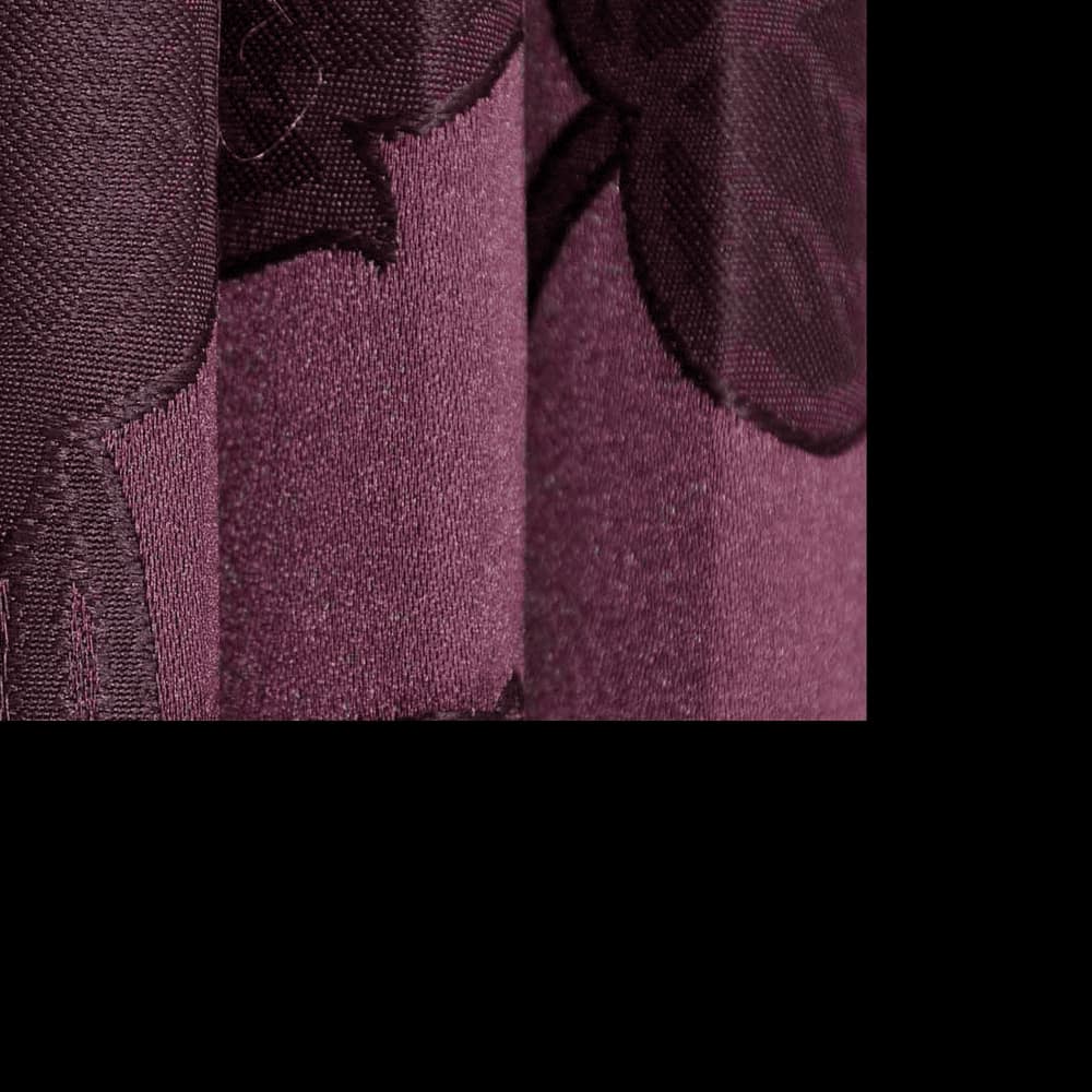 Mia Purple Color Floral Long Door Curtain - Set of 2