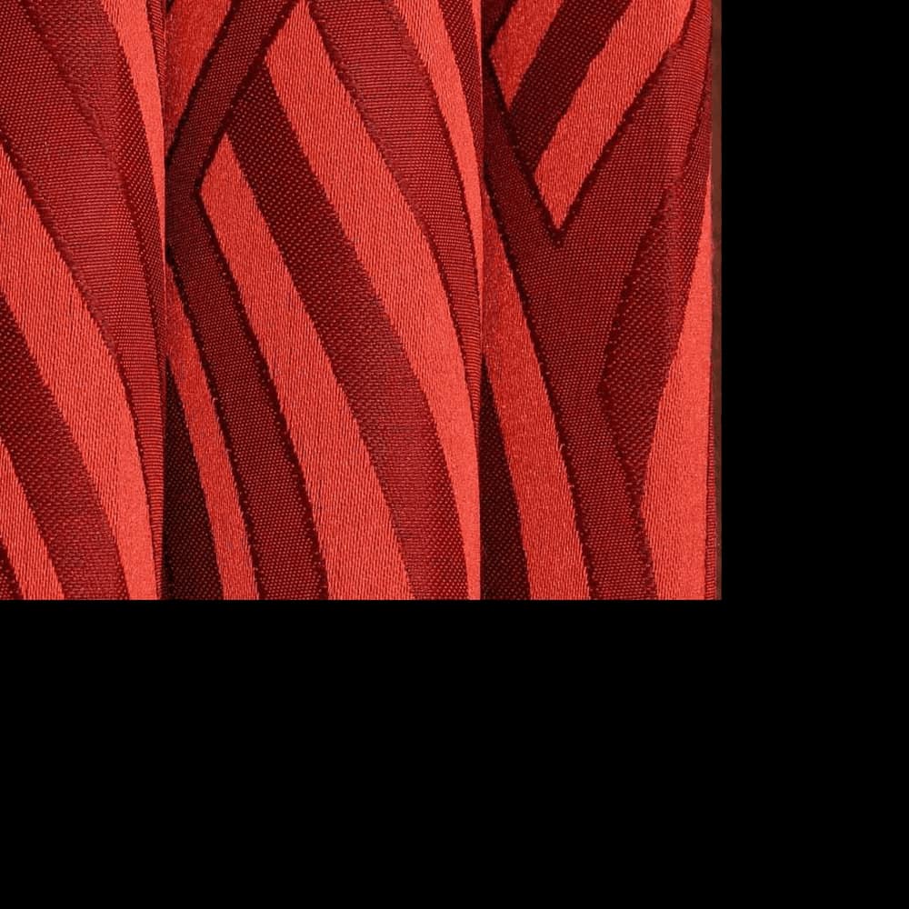 Genann Red Color Abstract Long Door Curtain - Set of 2