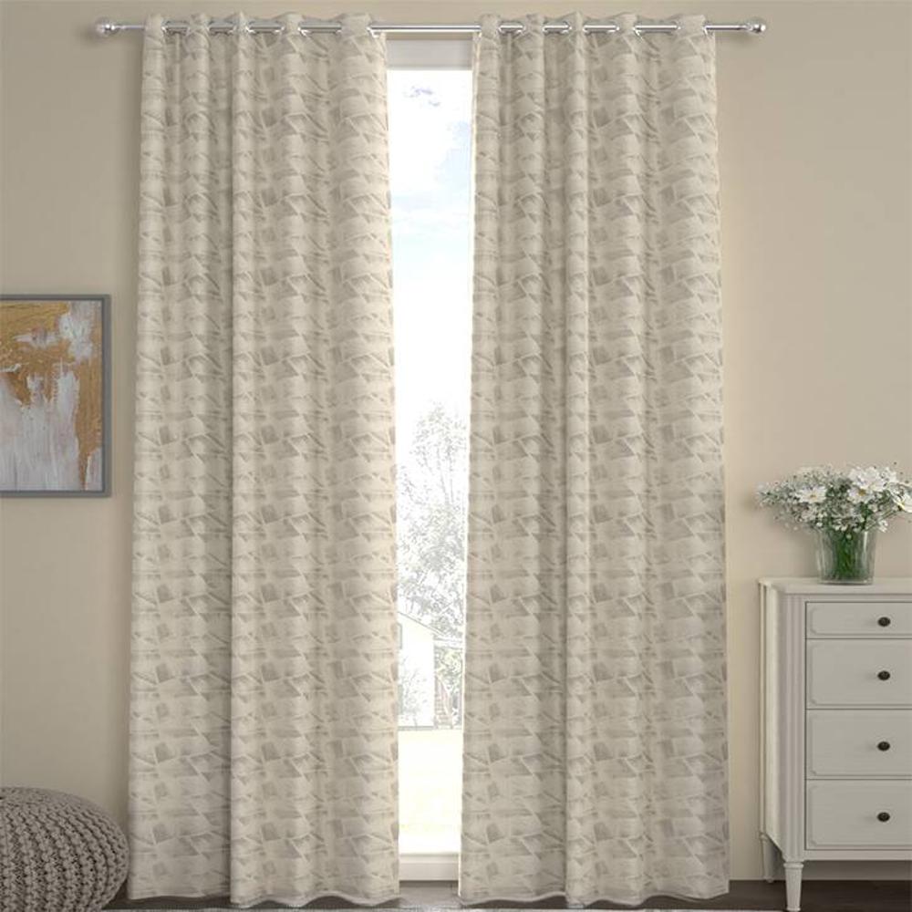 Jeff Beige Polyester Room-Darkening 7 ft Door Curtain