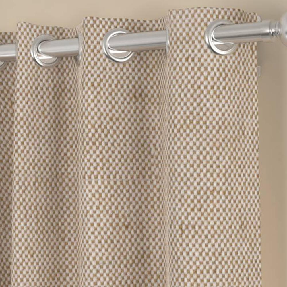 Ashton Beige Polycotton Room-Darkening 9 ft Long Door Curtain Set of 2