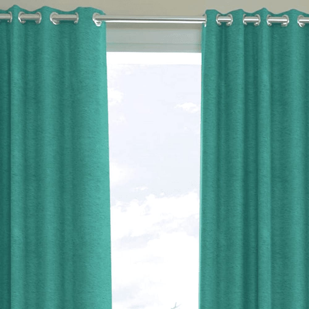 Naryssa Light Blue Polyester Room-Darkening 7 ft Door Curtain