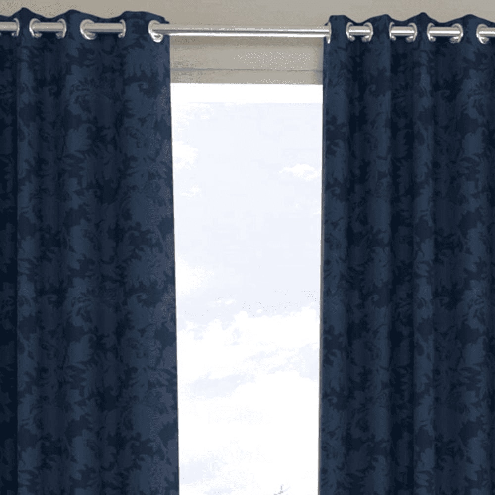 Nicolas Dark Blue Polyester Room-Darkening 7 ft Door Curtain