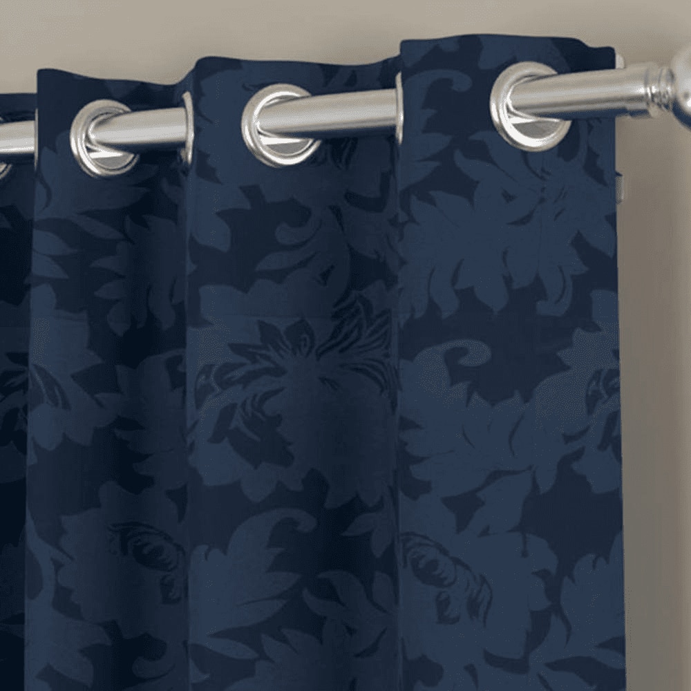Nicolas Dark Blue Polyester Room-Darkening 7 ft Door Curtain
