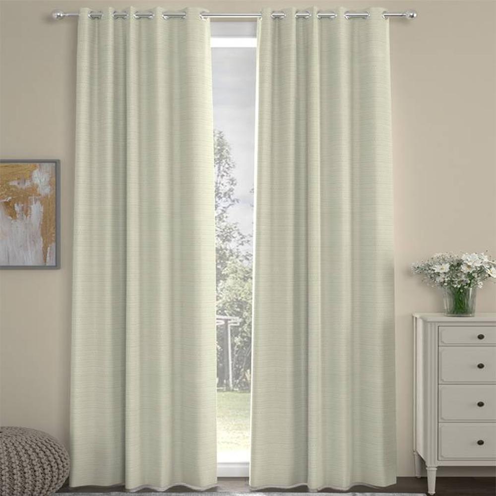 Chassidy Cream Polyester Room-Darkening 7 ft Door Curtain