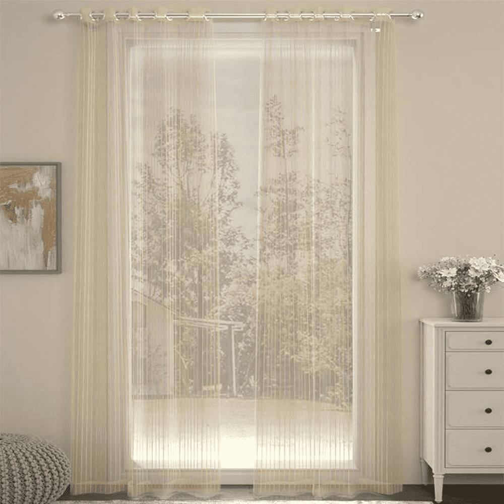 Geraldine Gold Polyester Sheer 7 ft Door Curtain