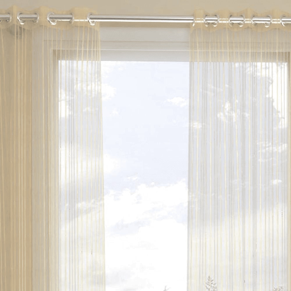 Geraldine Gold Polyester Sheer 7 ft Door Curtain