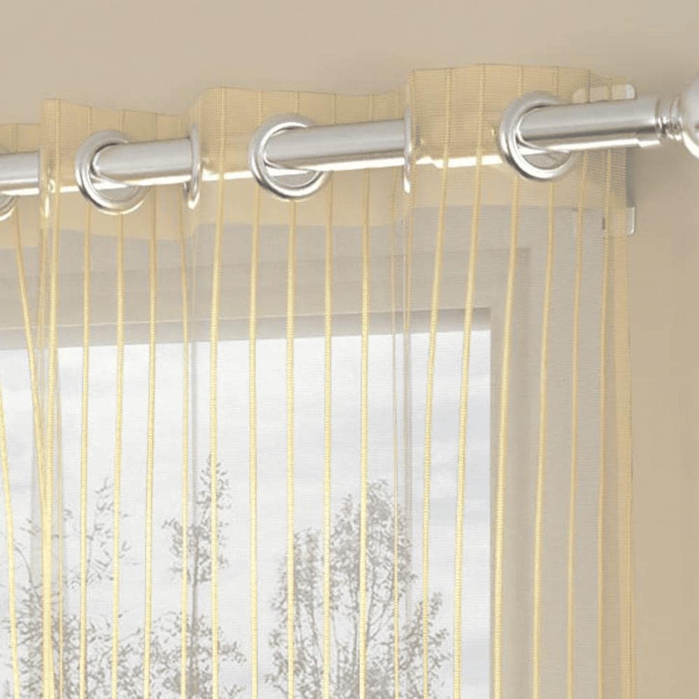 Helen Gold Polyester Sheer 7 ft Door Curtain Set of 2