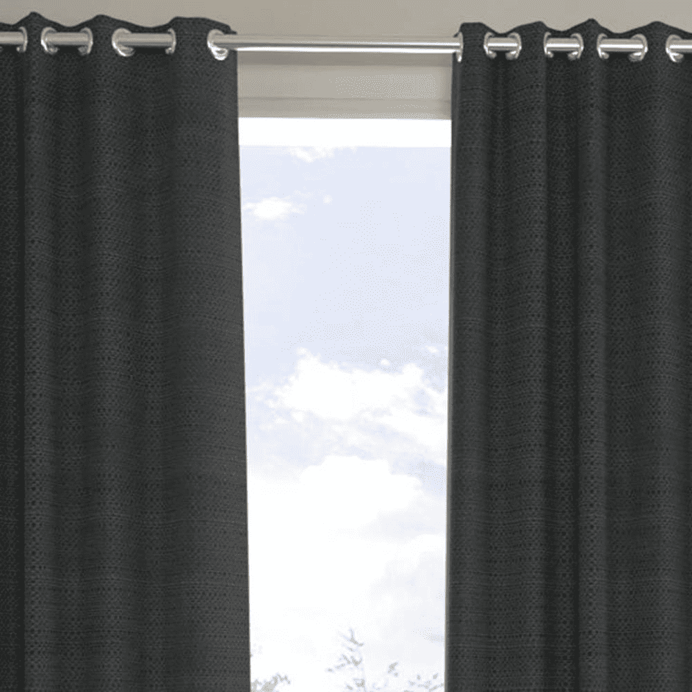 Baz Dark Grey Polyester Room-Darkening 7 ft Door Curtain
