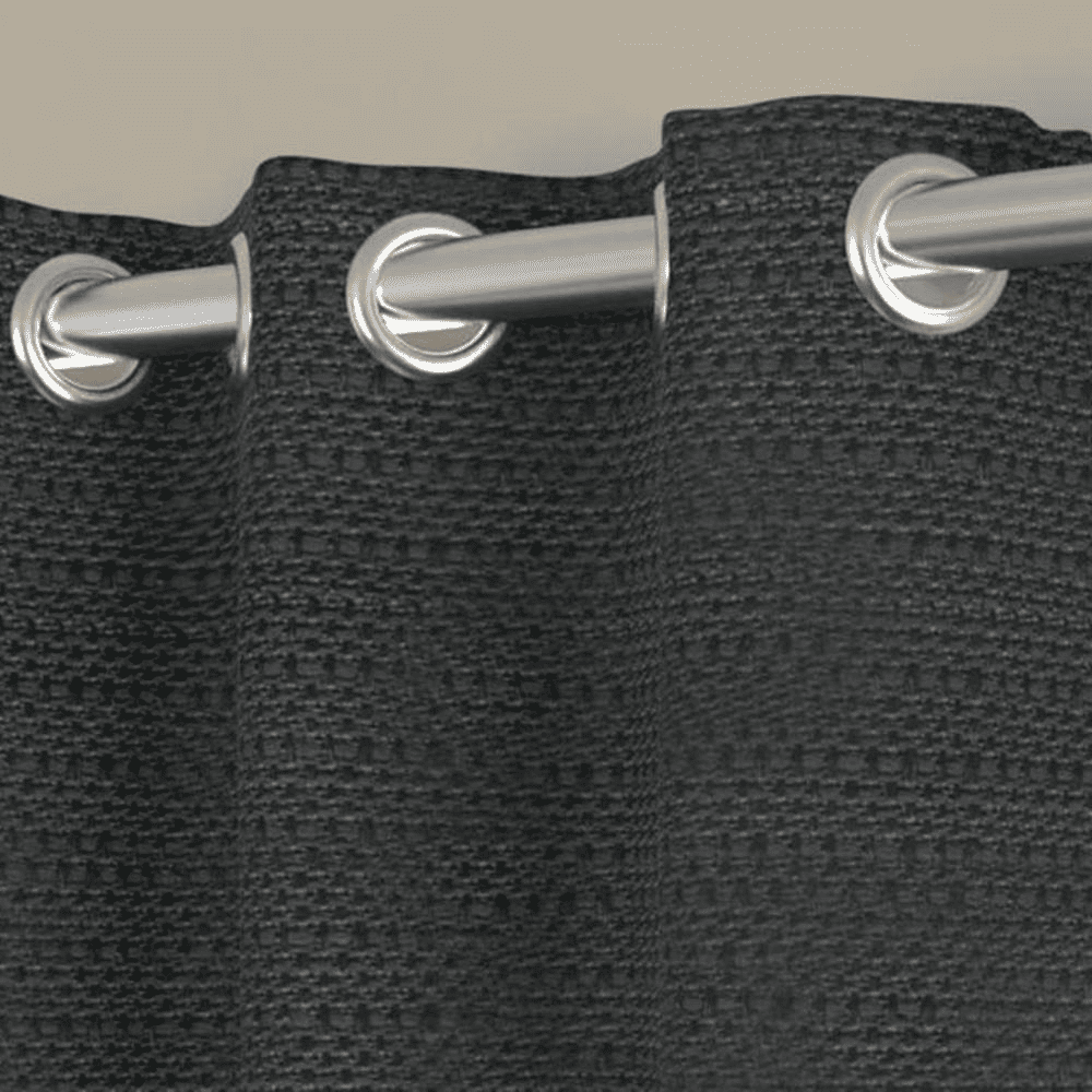 Baz Dark Grey Polyester Room-Darkening 7 ft Door Curtain
