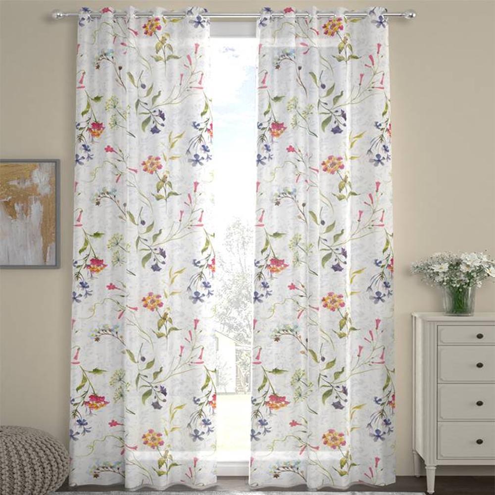 Sondia Set of 1 Multicolor Polyester Sheer 7 ft Door Curtain