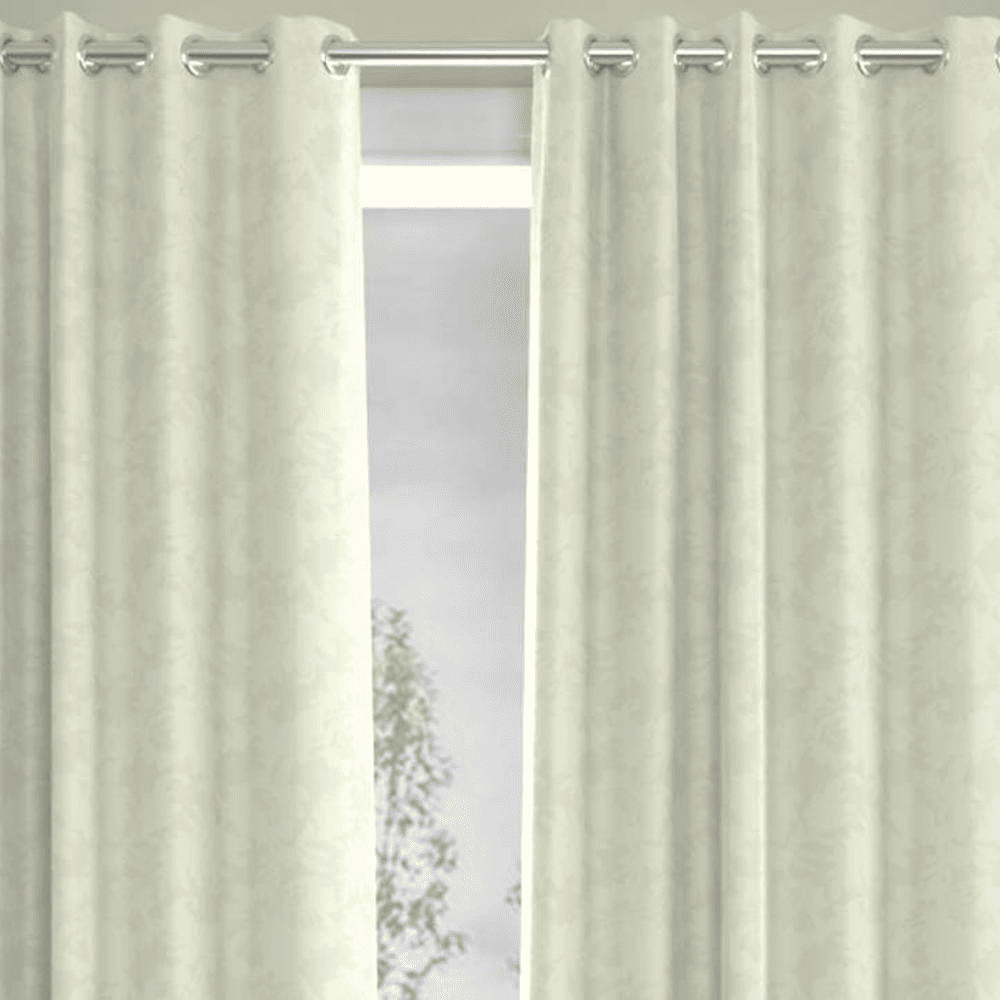Angelina Off White Polyester Room-Darkening 7 ft Door Curtain Set of 2