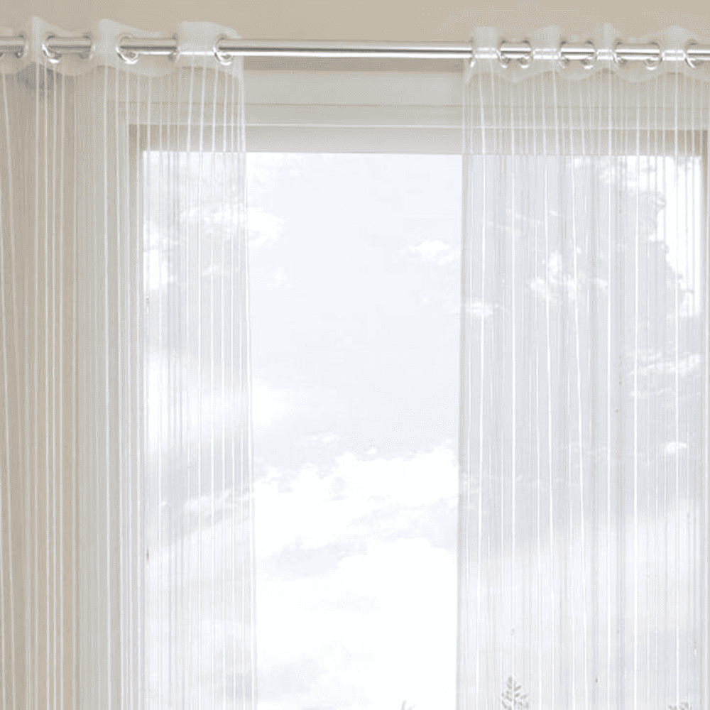 Holly White Polyester Sheer 7 ft Door Curtain