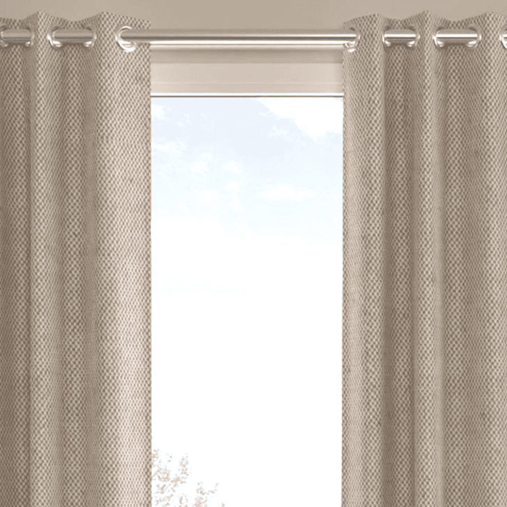 Farbine Beige Polycotton Room Darkening 5 ft Window Curtain