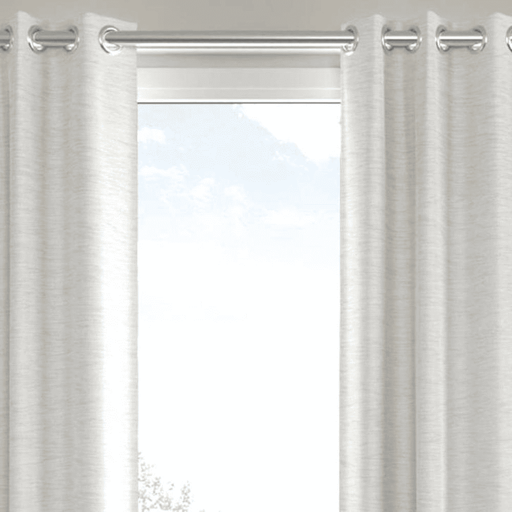 Zachary Cream Polyester Room Darkening 5 ft Window Curtain