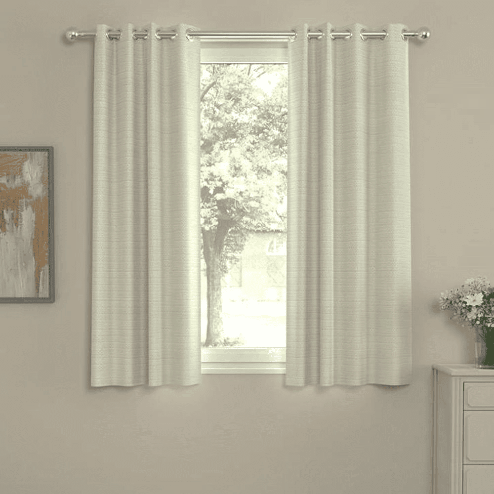 Charo Cream Polyester Room Darkening 5 ft Window Curtain