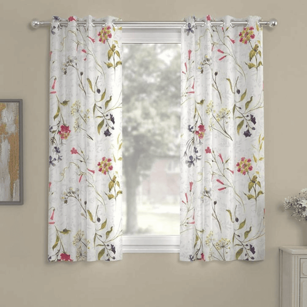 Syprianne Multicolor Polyester Sheer 5 ft Window Curtain