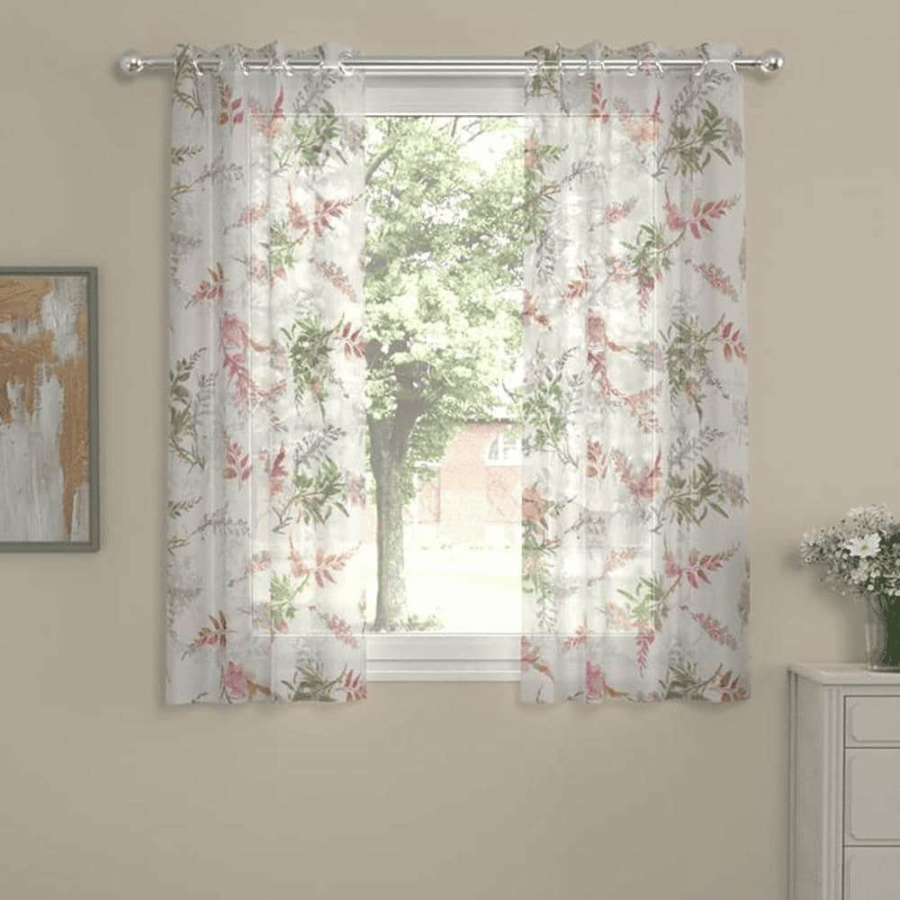 Christian Multicolor Polyester Sheer 5 ft Window Curtain