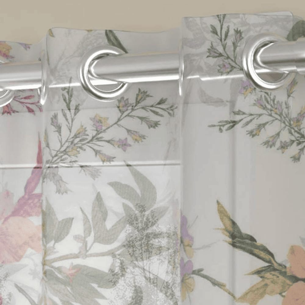 Christian Multicolor Polyester Sheer 5 ft Window Curtain