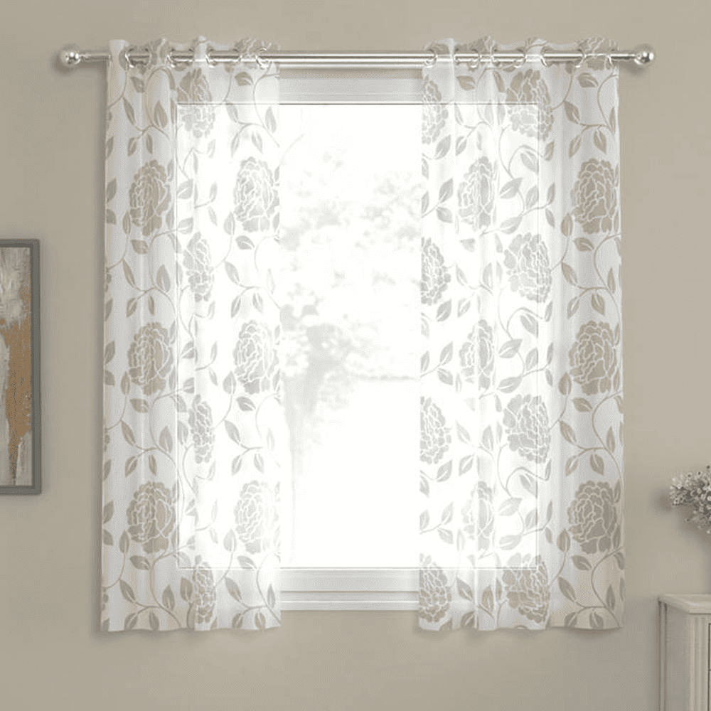Faith White Polycotton Sheer 5 ft Window Curtain