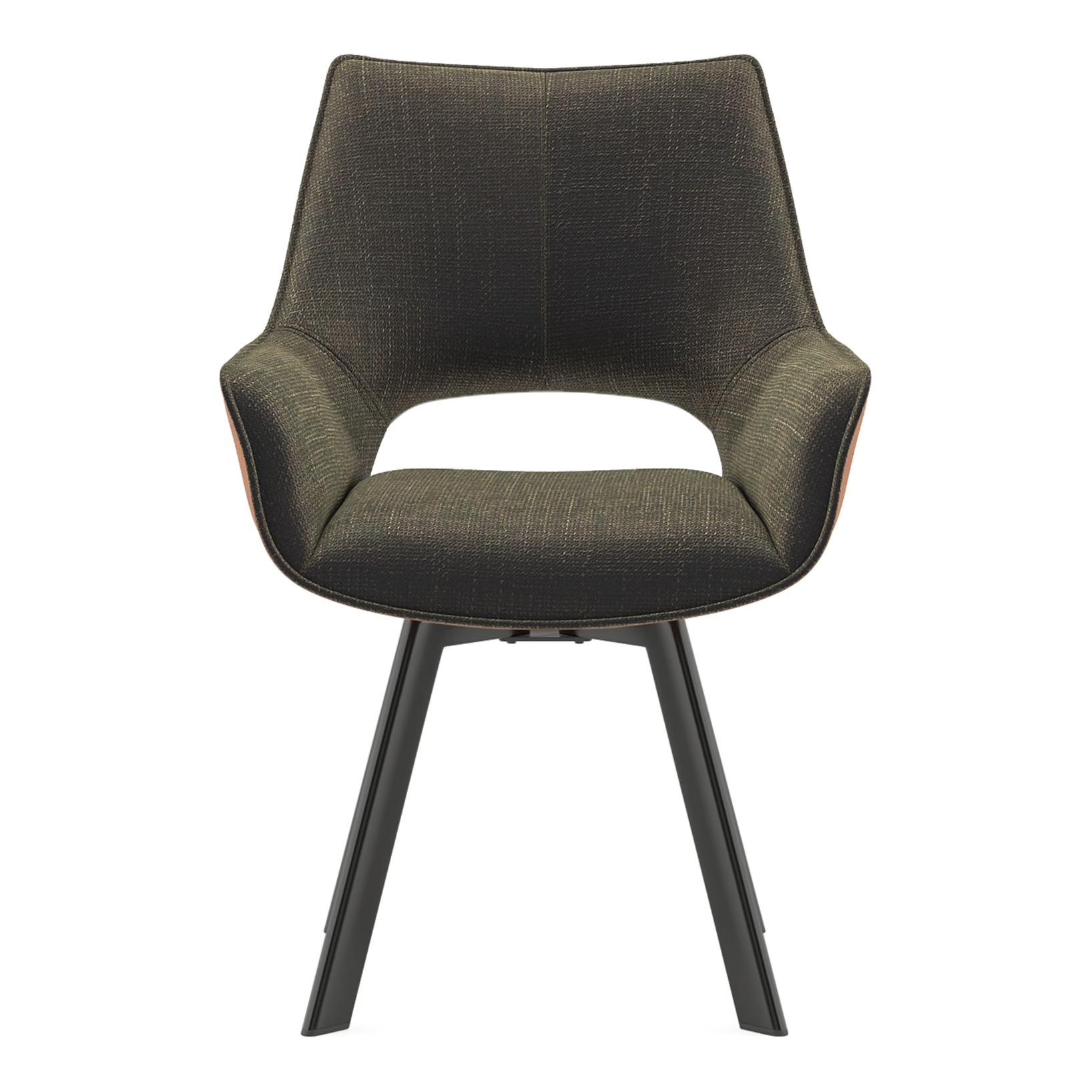 Casey Swivel Dining Chair In Olive And Tan Colour Set Of 2