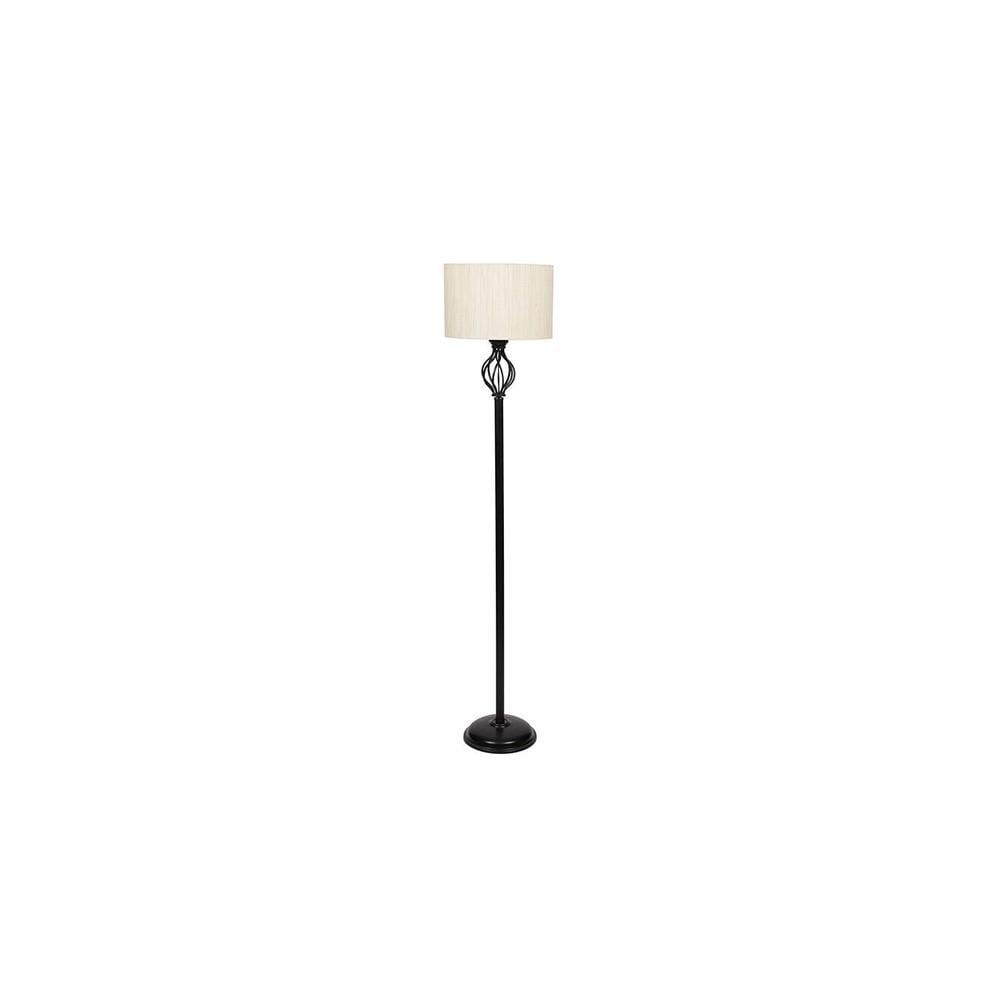 Haley Black Cotton Shade Floor Lamp