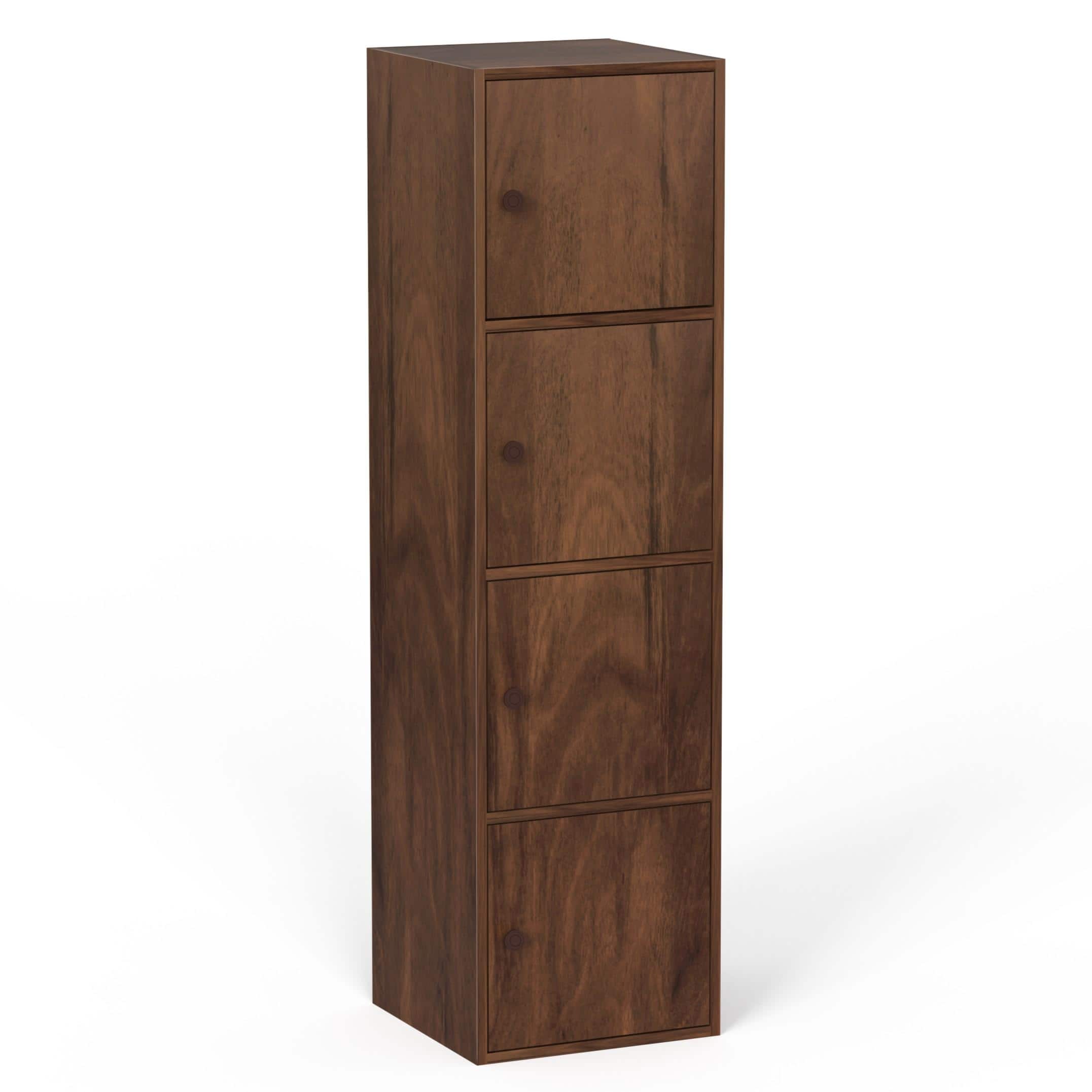 Calcio 4-Tier Engineered Wood Wardrobe In Brown Maple Finish