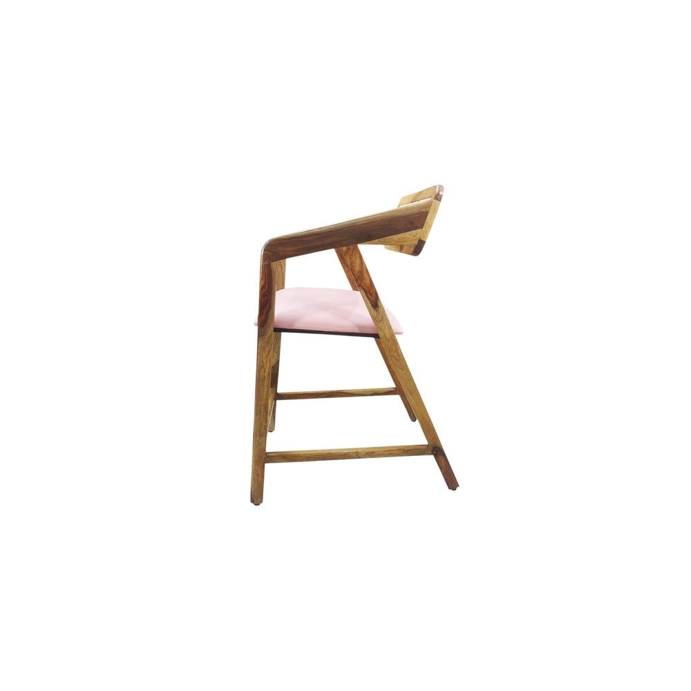 Adikia Solid Wood Lounge Chair In Pink Colour