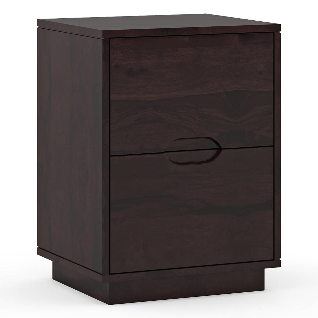Zephyr Solid Wood Bedside Table in Mahogany Finish