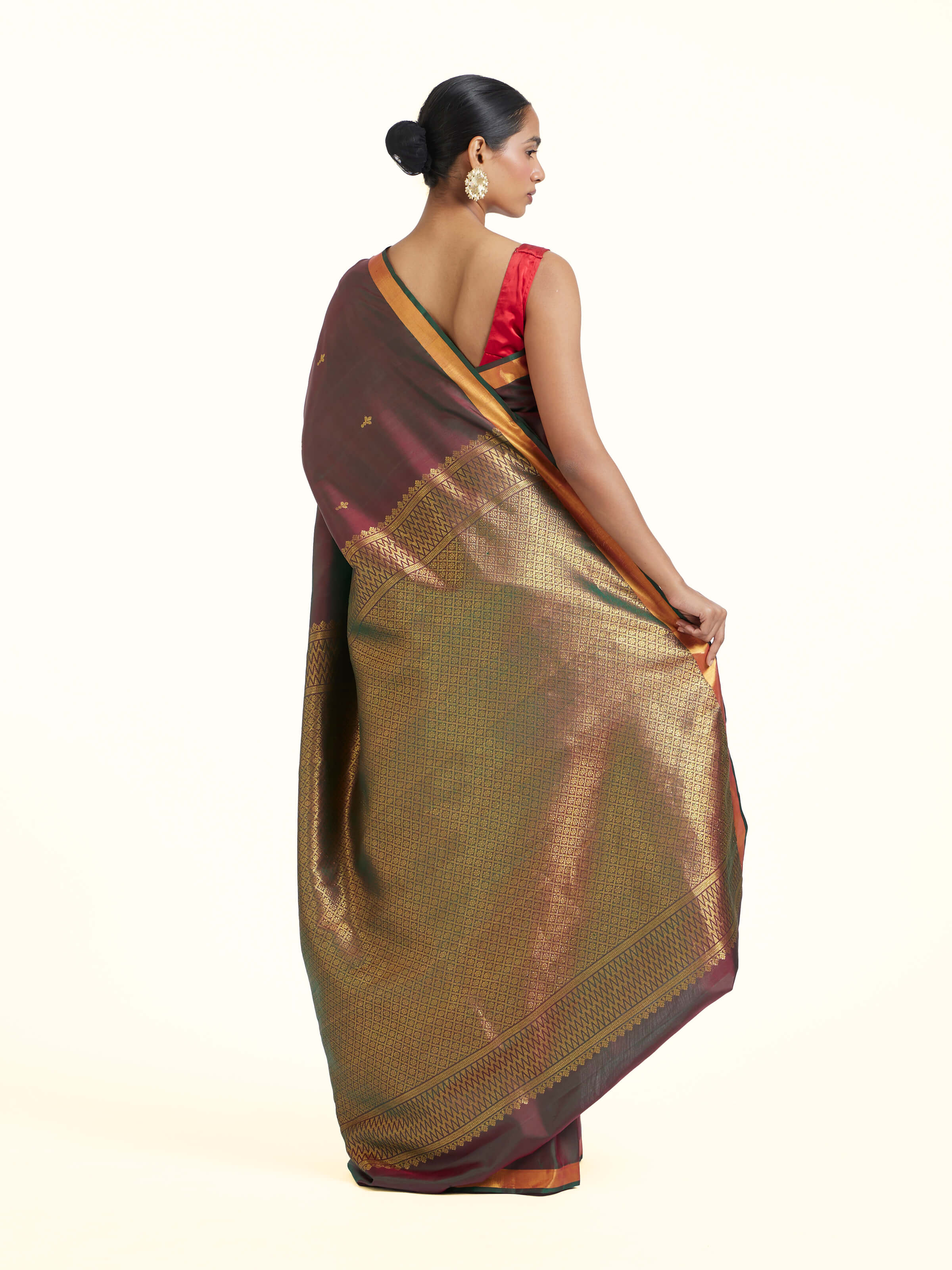 Maroon Silk Handloom Zari Saree