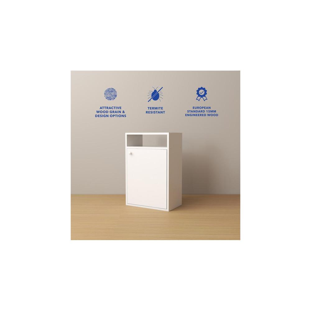 Emi Engineered Wood Bedside Table in White Finish