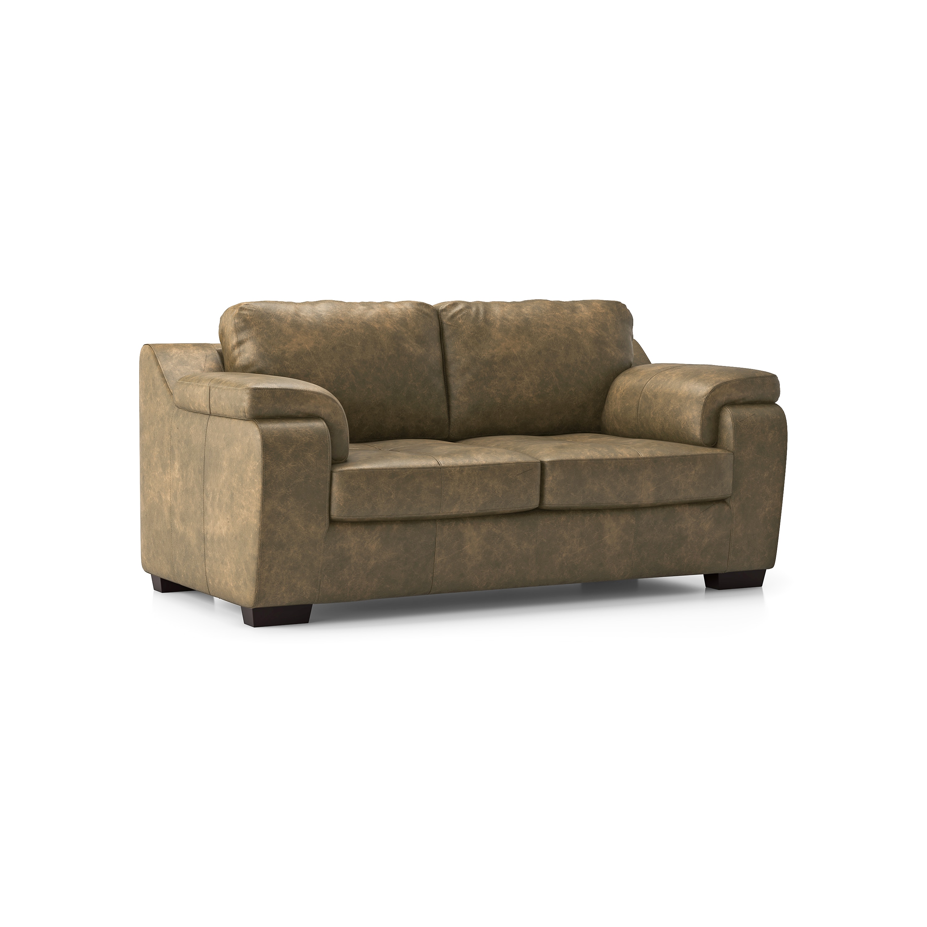 Trissino 2 Seater Luxury Italian Leather Sofa In Antique Moss