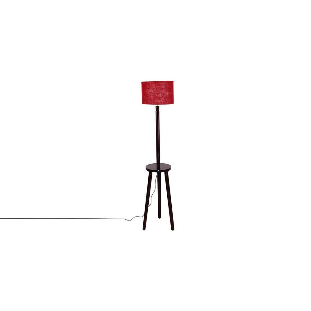 Gates Maroon Cotton Shade Floor Lamp