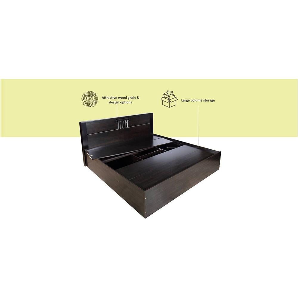 Styx Solid Wood Queen Size Drawer Storage Bed In Melamine Finish