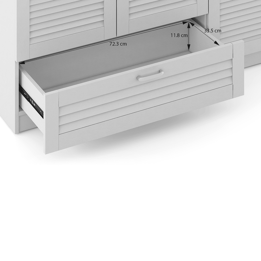 Bennis Engineered Wood 3 Door Wardrobe Without Mirror in White Finish