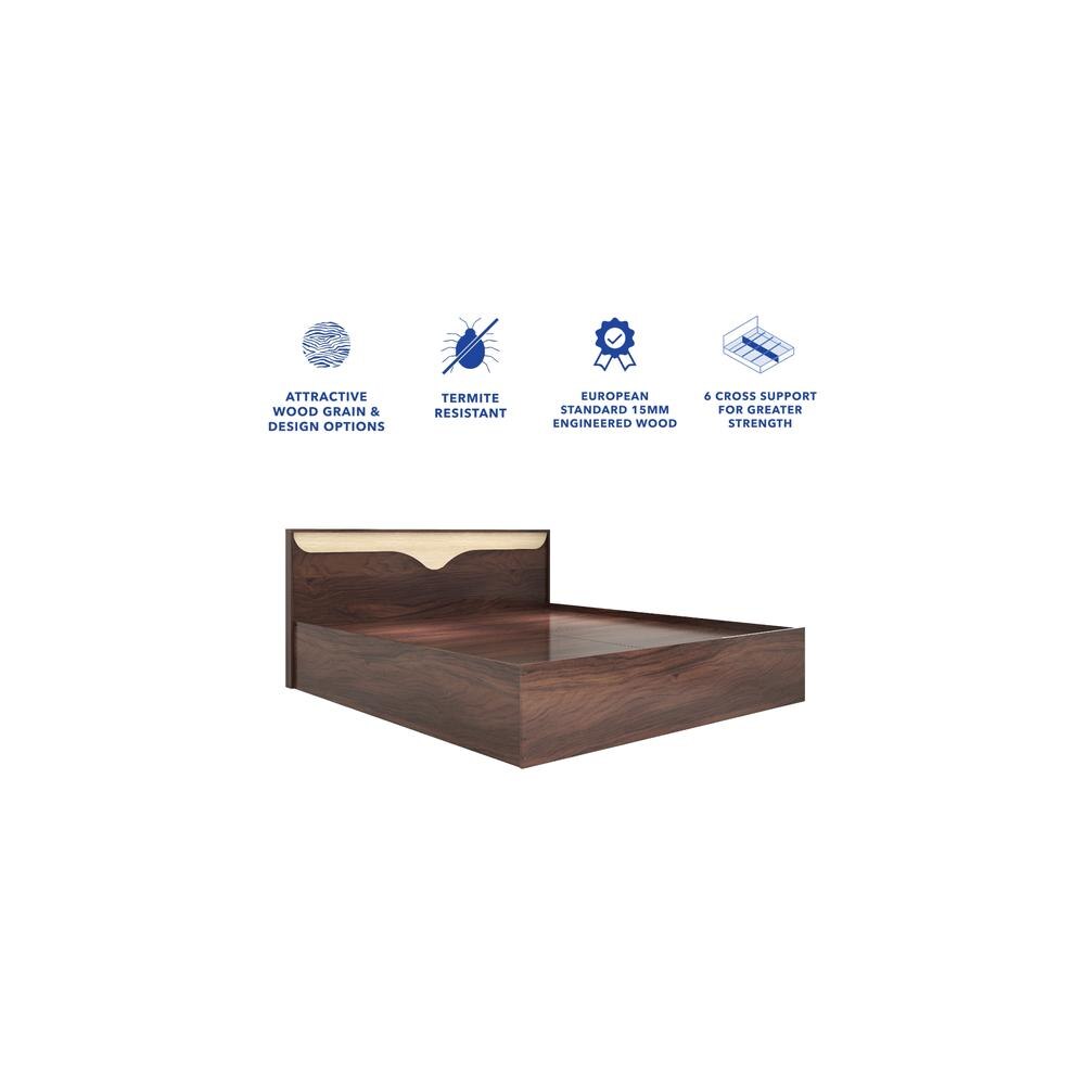 Caily Queen Size Bed In Walnut Finish