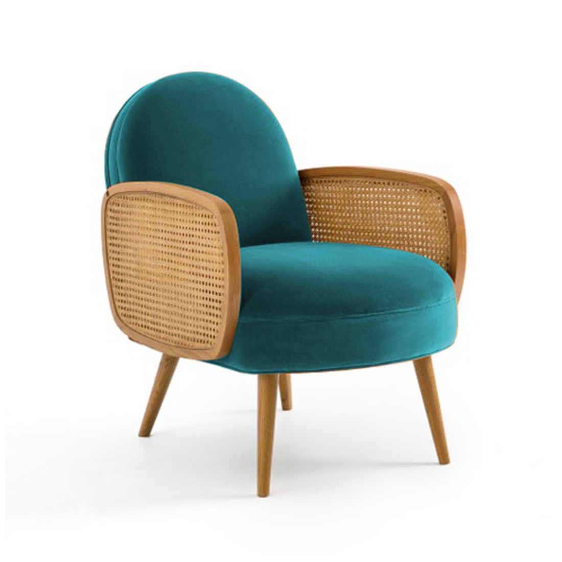 Holden Cane Accent Chair in T blue Colour