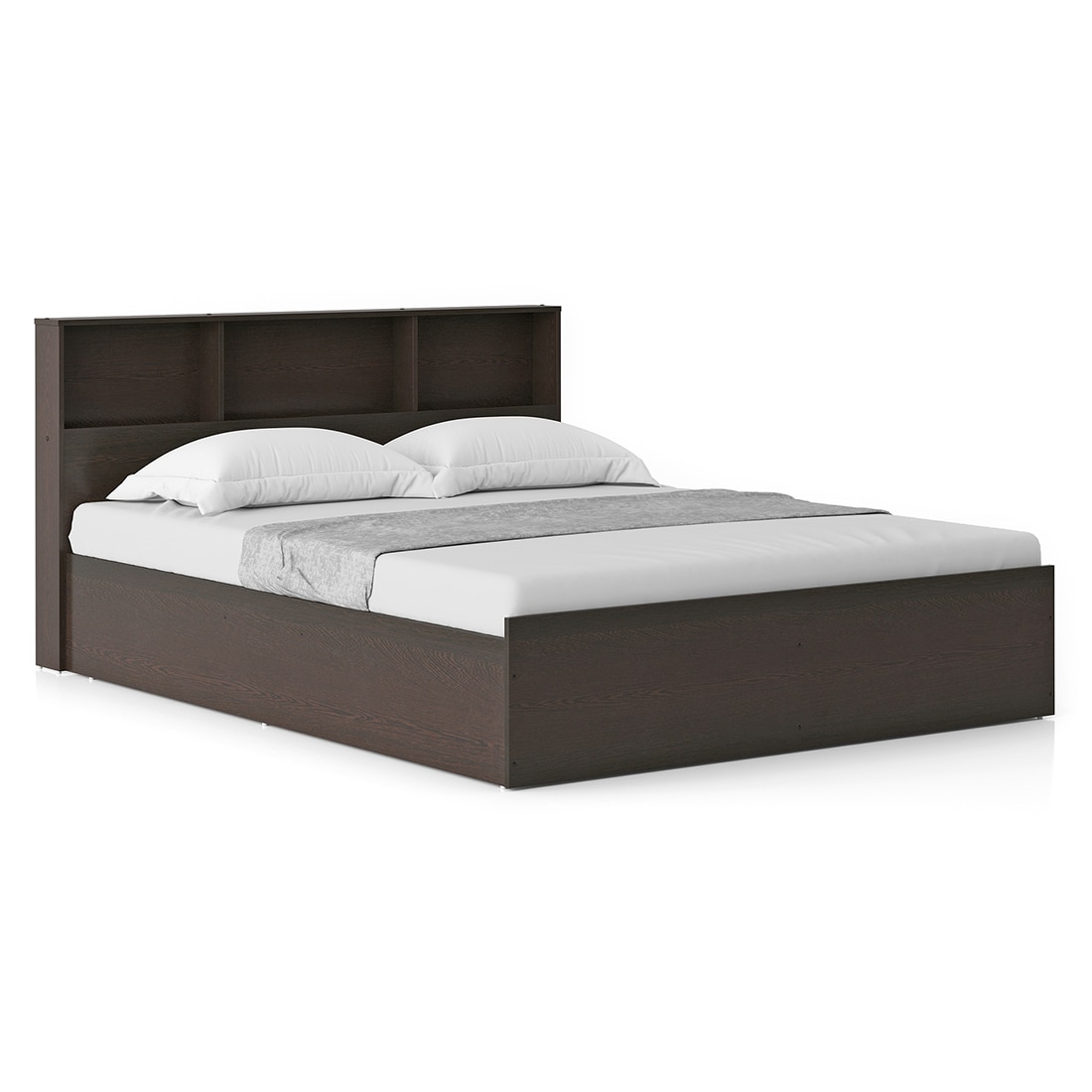Jasper Engineered Wood Queen Size Box Storage Bed In Dark Wenge Finish