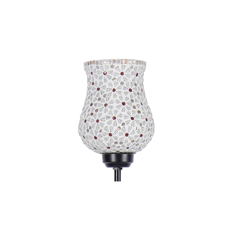 Ashley Multicolour Glass Floor Lamp with Black Iron Base