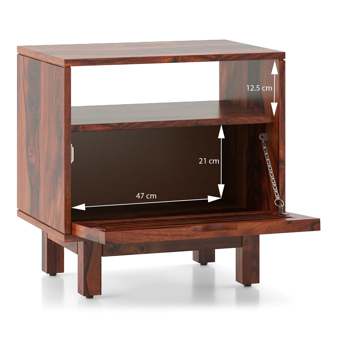 Cambry Solid Wood Bedside Table In Honey Finish