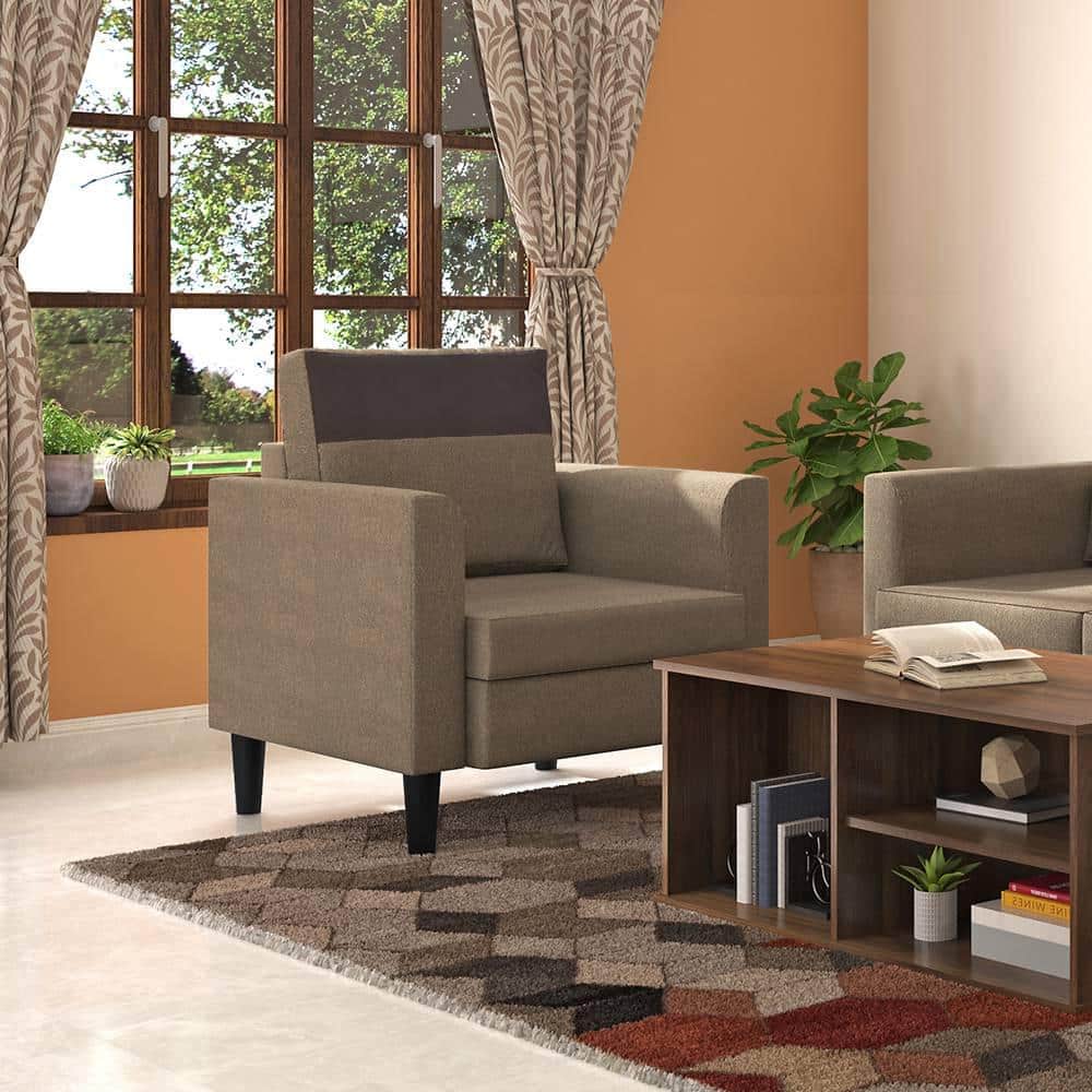 Hugo 1 Seater Fabric Sofa (Oat Beige)