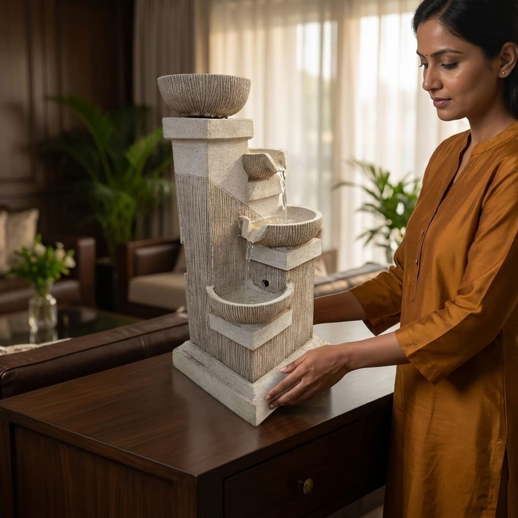 Water Fountain Nordic Stairway Water Fountain in Multicolor Colour - Vedas