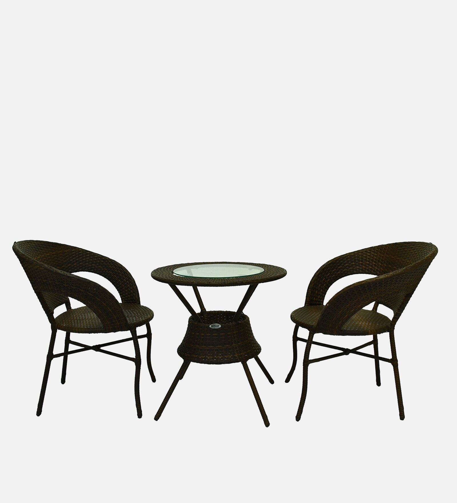 Ballarat  Wicker Table And Chair Set In Brown Dual Tone Finish