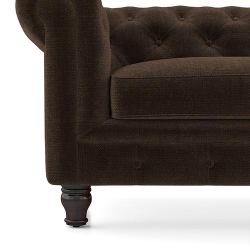 Winchester Premium 3 Seater Fabric Sofa in Dark Earth Colour
