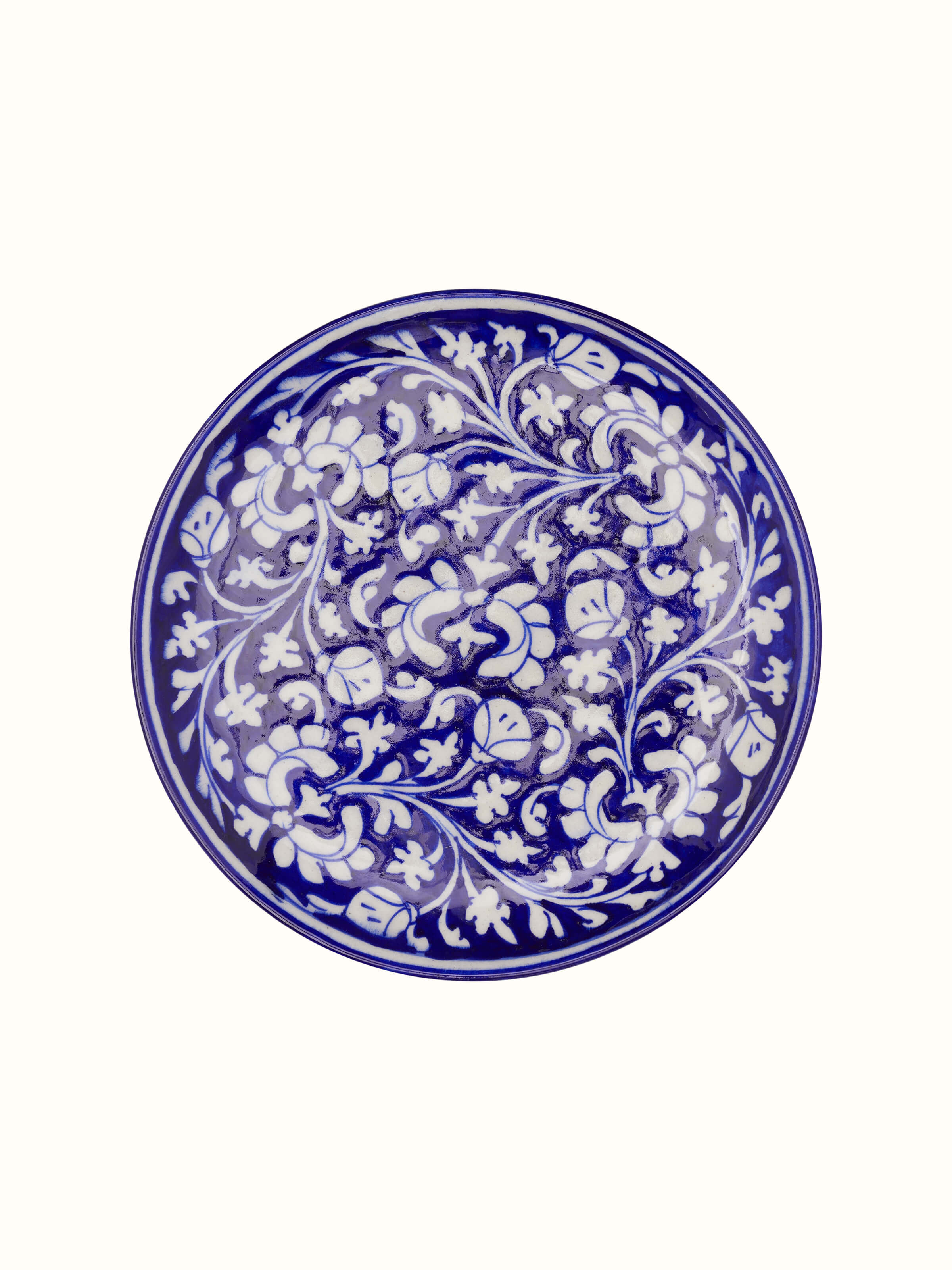 Top view of Blue Pottery Ceramic Decorative Plate