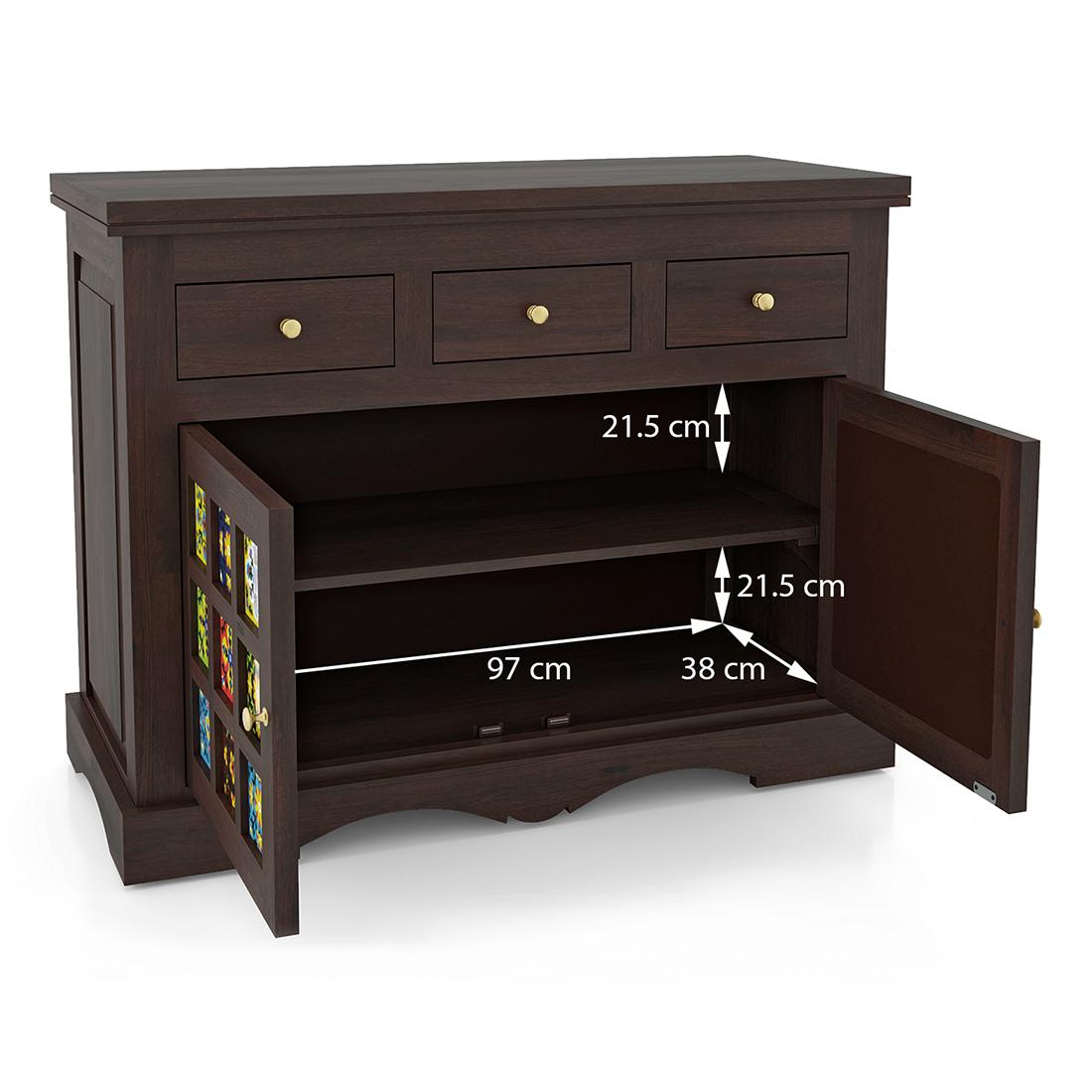 Azul Solid Wood Sideboard in Brushed Walnut Finish