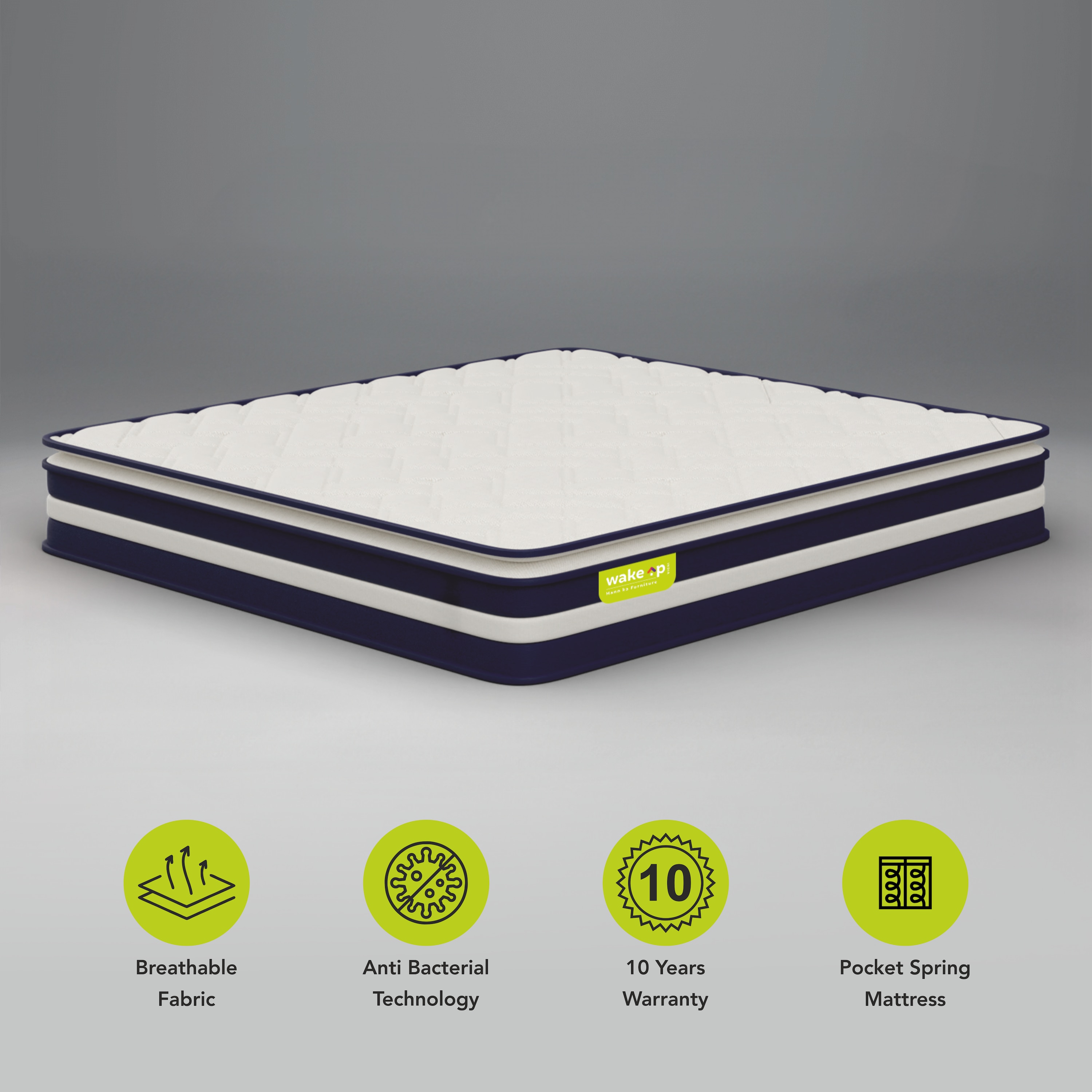 Smarttech Pillowtop Hybrid Pocket Spring Mattress (78 x 66 in, 12 Inches)