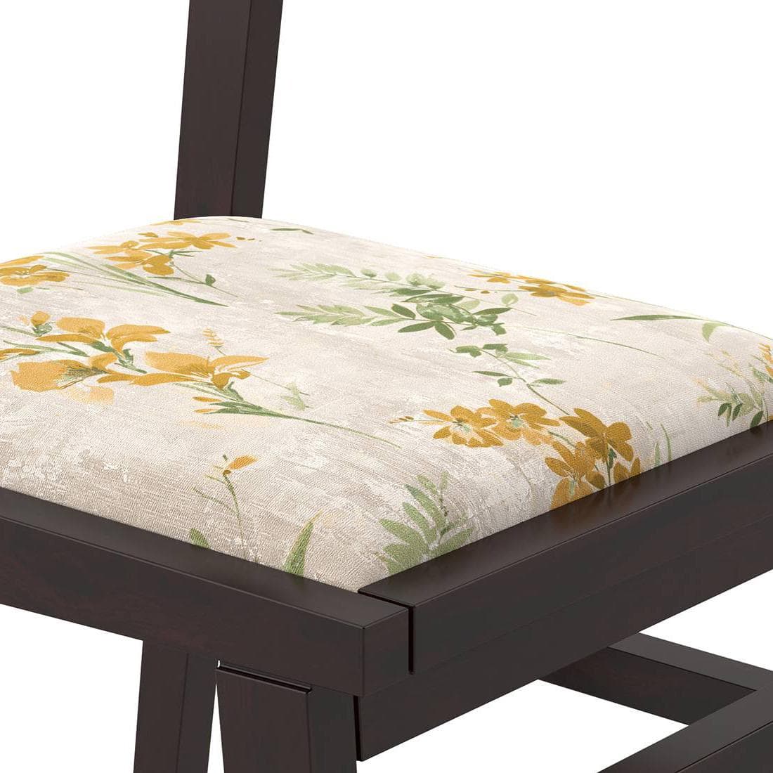 Leon Solid Wood Dining Chair Set Of 2 In Mahogany Finish