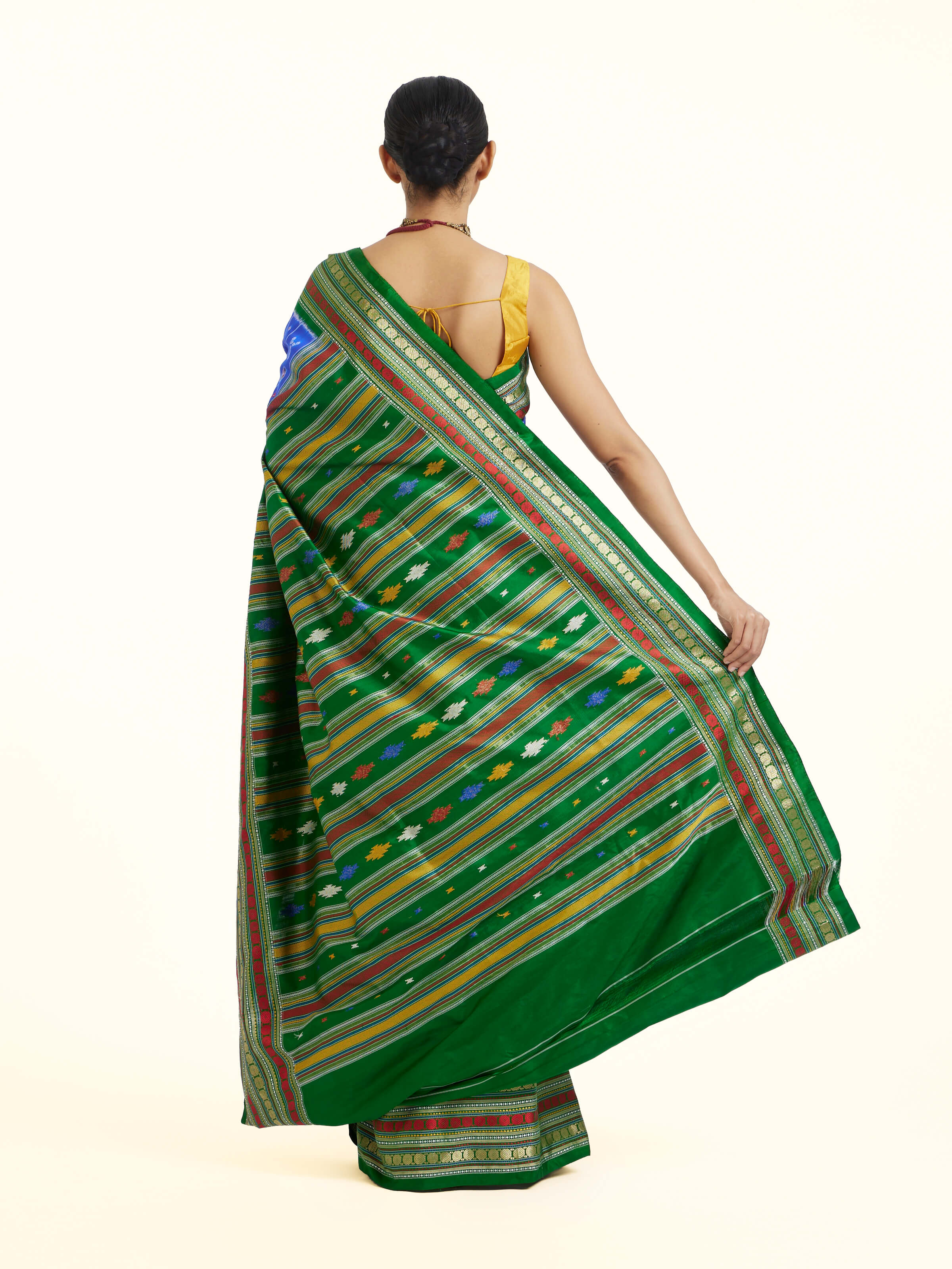 Blue Pochampally Single Ikat Saree