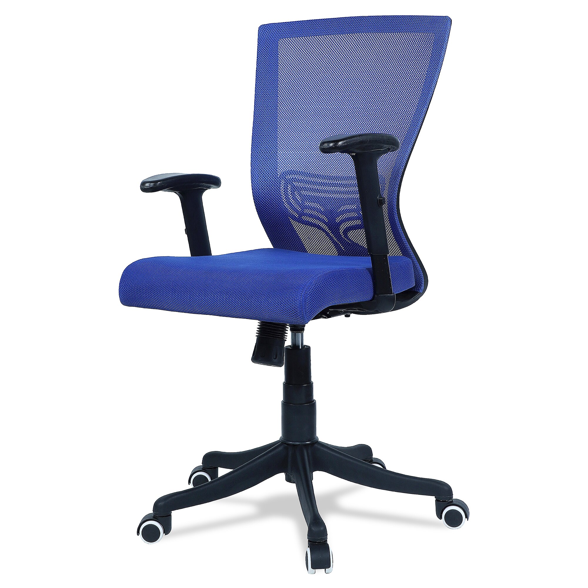 Ebeaony Mid Back Ergonomic Chair in Blue Colour