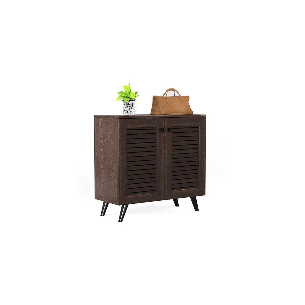 Carlem 2 Door Free Standing Engineered Wood Shoe Rack in Wenge Finish